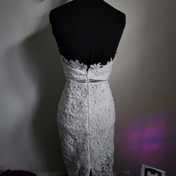 LULU'S | Divine Destiny Lace Midi Swan Dress white sz XS - Picture 9 of 10